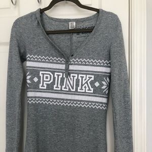 VS Pink XS Christmas onesie in gray